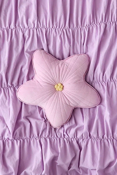 Urban Outfitters Flower Shaped Velvet Throw Pillow In Pink At