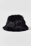 Urban Outfitters Fluffy Faux Fur Bucket Hat In Black, Women's At