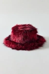 Urban Outfitters Fluffy Faux Fur Bucket Hat In Red, Women's At  In Red
