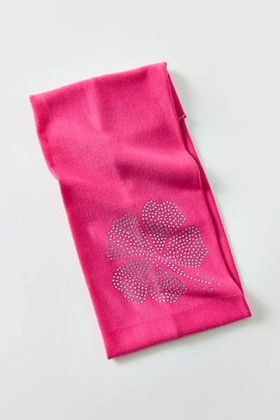 Urban Outfitters Flutter Flora Rhinestone Wide Knit Headband In Pink, Women's At