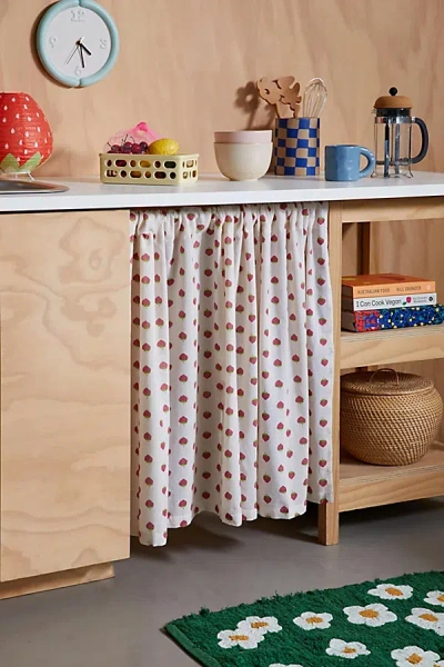Urban Outfitters Food Icon Café Curtain Set In Strawberry At  In Burgundy