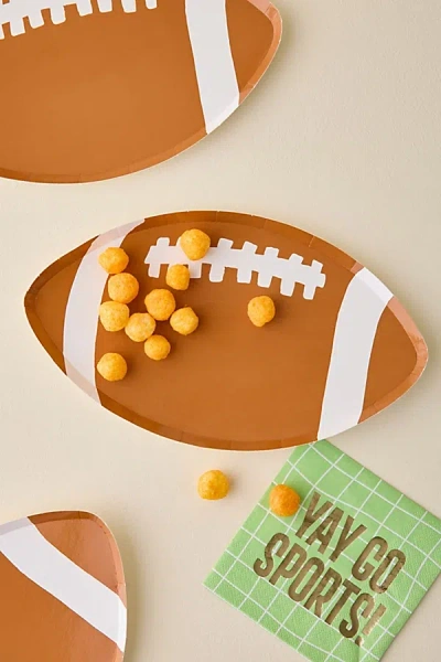 Urban Outfitters Football Shaped Paper Plate Set In Brown At