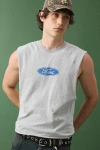 Urban Outfitters Ford Logo Muscle Tee In Grey, Men's At  In Gray