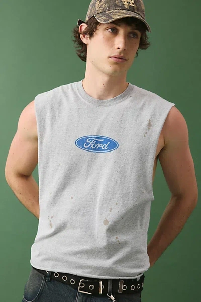 Urban Outfitters Ford Logo Muscle Tee In Grey, Men's At  In Gray