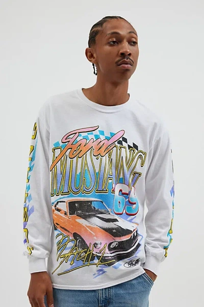 Urban Outfitters Ford Mustang Oversized Long Sleeve Tee In White, Men's At