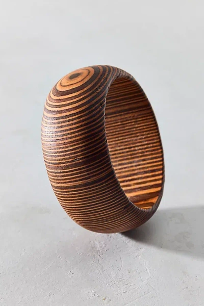 Urban Outfitters Forest Walk Chunky Wooden Bangle Bracelet In Brown, Women's At