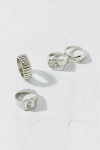 Urban Outfitters Forget Me Not 4-piece Signet Ring Set In Silver, Women's At