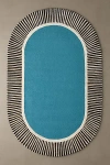 Urban Outfitters Freya Striped Border Oval Tufted Rug In Blue At  In Blue