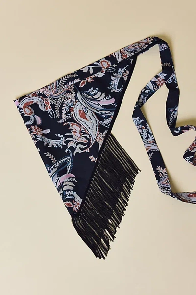 Urban Outfitters Fringe Trim Triangle Scarf In Black, Women's At  In Multi