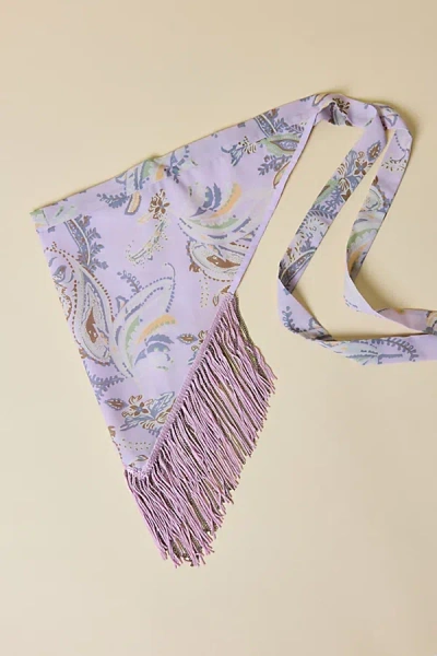 Urban Outfitters Fringe Trim Triangle Scarf In Lilac, Women's At  In Purple