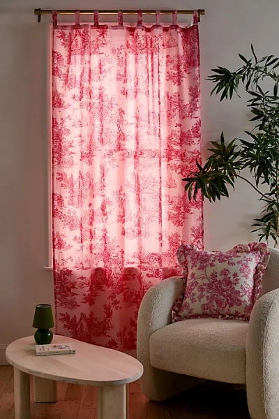 Urban Outfitters Frog Toile Window Panel In Red At  In Pink