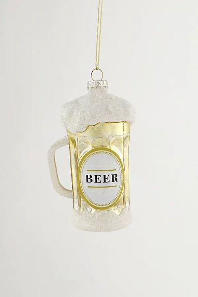 Urban Outfitters Frosty Beer Mug Glass Ornament In Gold At  In White