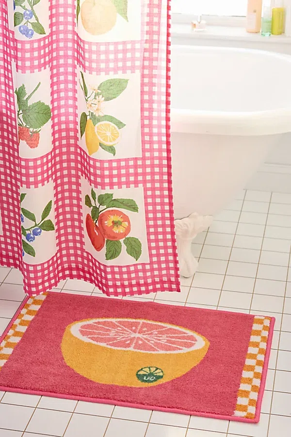 Fruit Picnic Plush Printed Bath Mat - Thumbnail 4