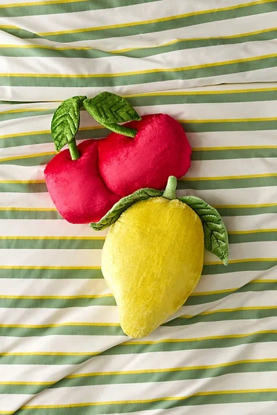 Urban Outfitters Fruit Shaped Velvet Throw Pillow In Lemon At
