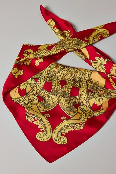 Urban Outfitters Gate Printed Silky Scarf In Red, Women's At