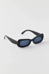 Urban Outfitters Gem Rounded Rectangle Sunglasses In Black Smoke, Women's At
