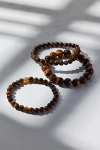 Urban Outfitters Genuine Stone Beaded Bracelet Set In Brown, Women's At