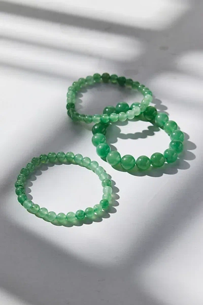 Urban Outfitters Genuine Stone Beaded Bracelet Set In Light Green, Women's At