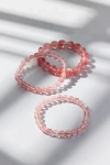 Urban Outfitters Genuine Stone Beaded Bracelet Set In Rose, Women's At  In Pink