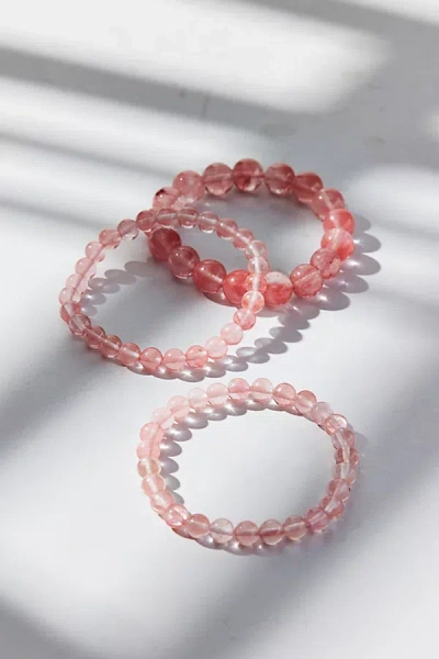 Urban Outfitters Genuine Stone Beaded Bracelet Set In Rose, Women's At  In Pink