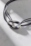 Urban Outfitters Geo Oval Corded Necklace In Silver, Women's At  In Black