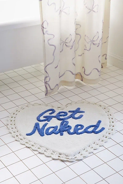 Urban Outfitters Get Naked Heart Crochet Bath Mat In White At