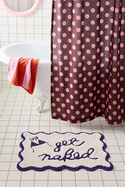 Urban Outfitters Get Naked Scalloped Bath Mat In Navy At  In Blue