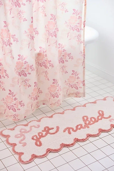 Urban Outfitters Get Naked Scalloped Bath Mat In White At  In Pink