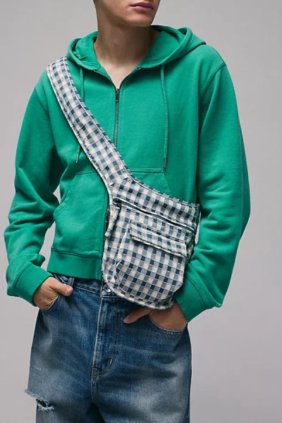 Urban Outfitters Gingham Check Small Sling Bag In Blue/white Gingham, Men's At  In Neutral