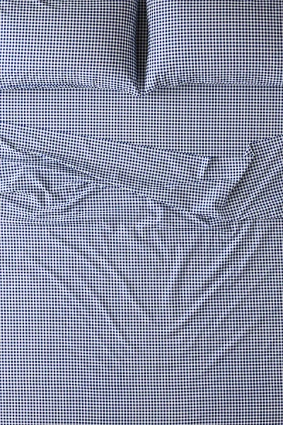 Urban Outfitters Gingham Patterned Cotton Percale Sheet Set In Navy At  In Blue