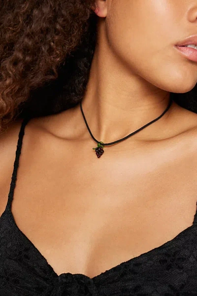 Urban Outfitters Glass Grape Corded Necklace In Grapes, Women's At