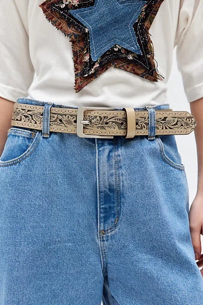 Urban Outfitters Glitter Tooled Belt In Grey, Women's At