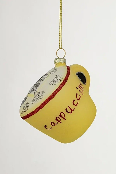 Urban Outfitters Glittered Cappucino Glass Ornament In Yellow At