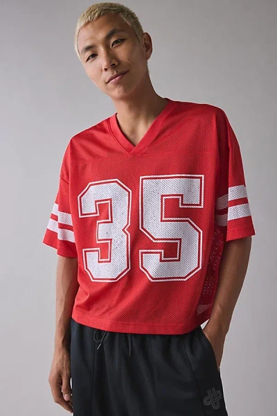 Urban Outfitters Good Game Football Jersey Tee In Candy Apple, Men's At  In Red