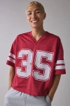 Urban Outfitters Good Game Football Jersey Tee In Ruby, Men's At  In Red