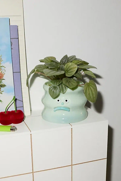 Urban Outfitters Goofy Face Planter In Mint At  In Gold