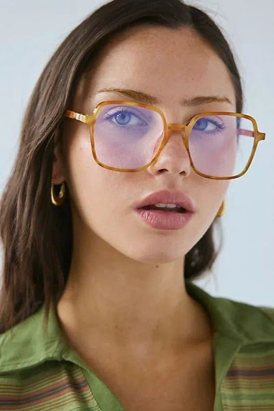 Urban Outfitters Grandma Blue Light Glasses In Orange Tort, Women's At