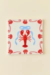 Urban Outfitters Graphic Ceramic Trivet In Red Berry At