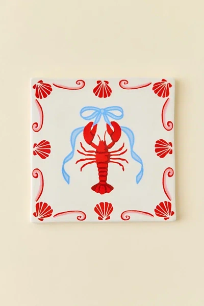 Urban Outfitters Graphic Ceramic Trivet In Red Berry At