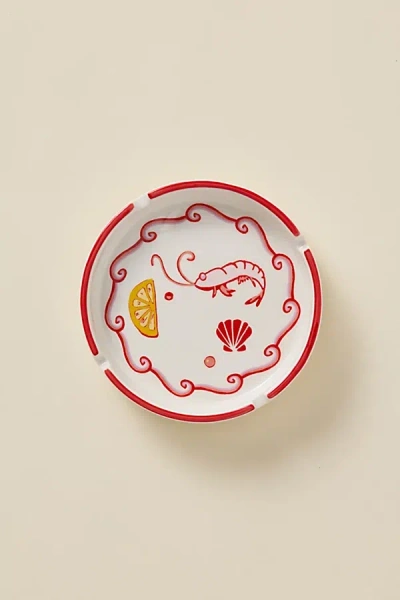 Urban Outfitters Graphic Printed Ashtray In Shrimp At  In Shrimp