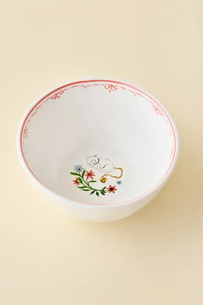 Urban Outfitters Graphic Printed Ceramic Cereal Bowl In Mariya At  In White