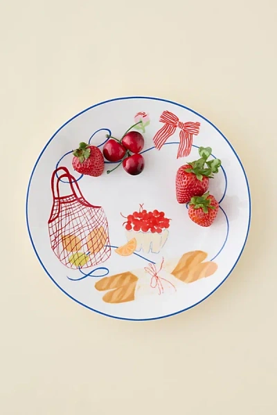 Urban Outfitters Graphic Printed Ceramic Dinner Plate In Hamptons At  In Multi