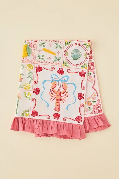 Urban Outfitters Graphic Ruffle Tea Towel In Pink Combo At