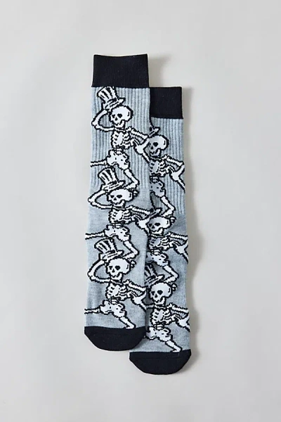 Urban Outfitters Grateful Dead Dancing Skeletons Crew Sock In Grey, Men's At  In Gray