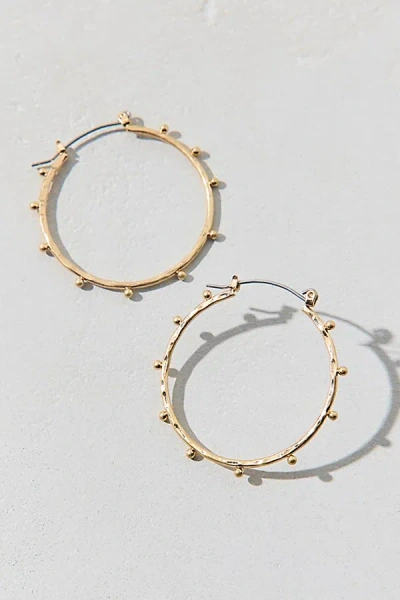 Urban Outfitters Greenwich Hammered Metal Hoop Earring In Gold, Women's At