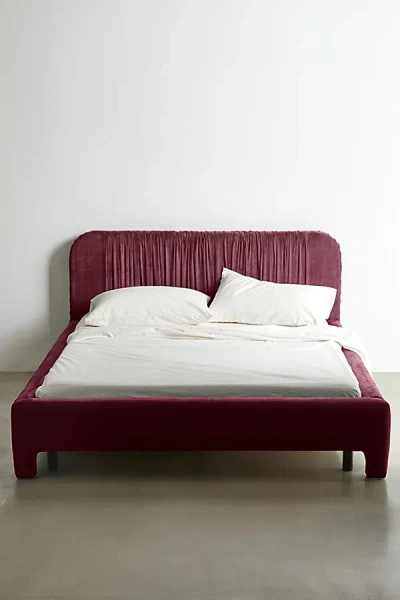 Urban Outfitters Greta Platform Bed In Maroon At