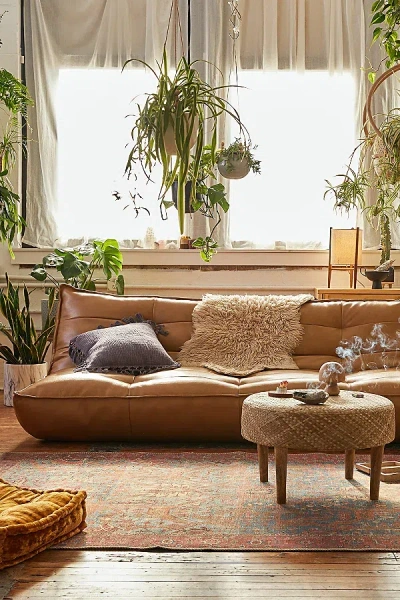 Urban Outfitters Greta Recycled Leather Xl Sleeper Sofa