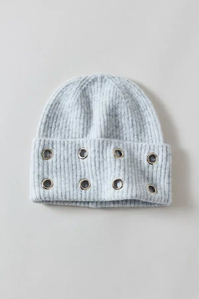 Urban Outfitters Grommet Ribbed Beanie In Light Grey, Women's At  In Blue