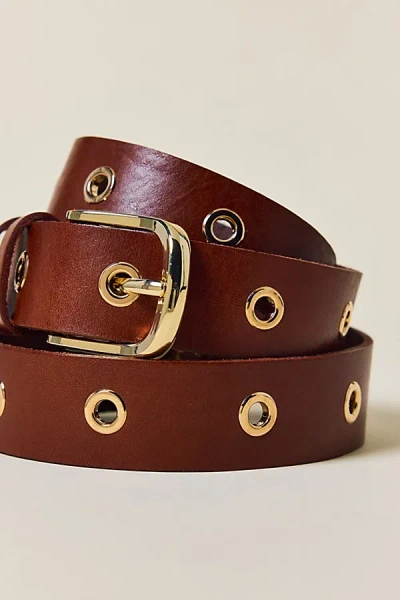 Urban Outfitters Grommet Studded Leather Belt In Tan, Women's At  In Brown