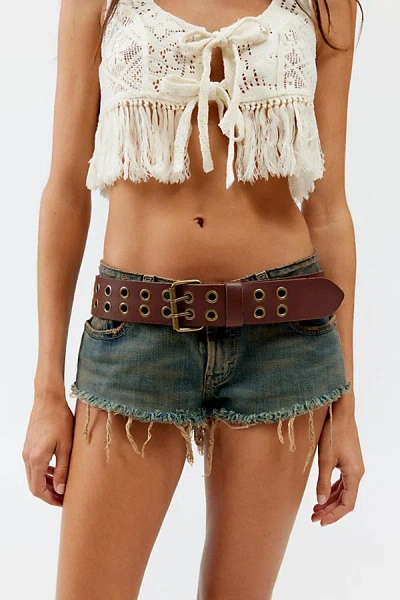 Urban Outfitters Grommet Wide Belt In Brown, Women's At